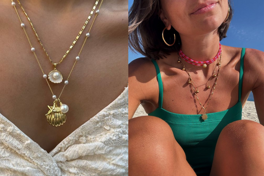 Looking for the best tips for wearing jewelry to the beach? Opt for durable, water-resistant pieces made from materials like stainless steel or silicone to withstand the sun, sand, and surf